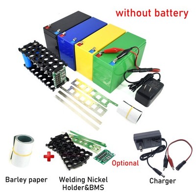 DIY 12V 3S7P 18650 Akku Box + 3S 40A BMS & Halterung & Nickel mit 2A Ladegerät