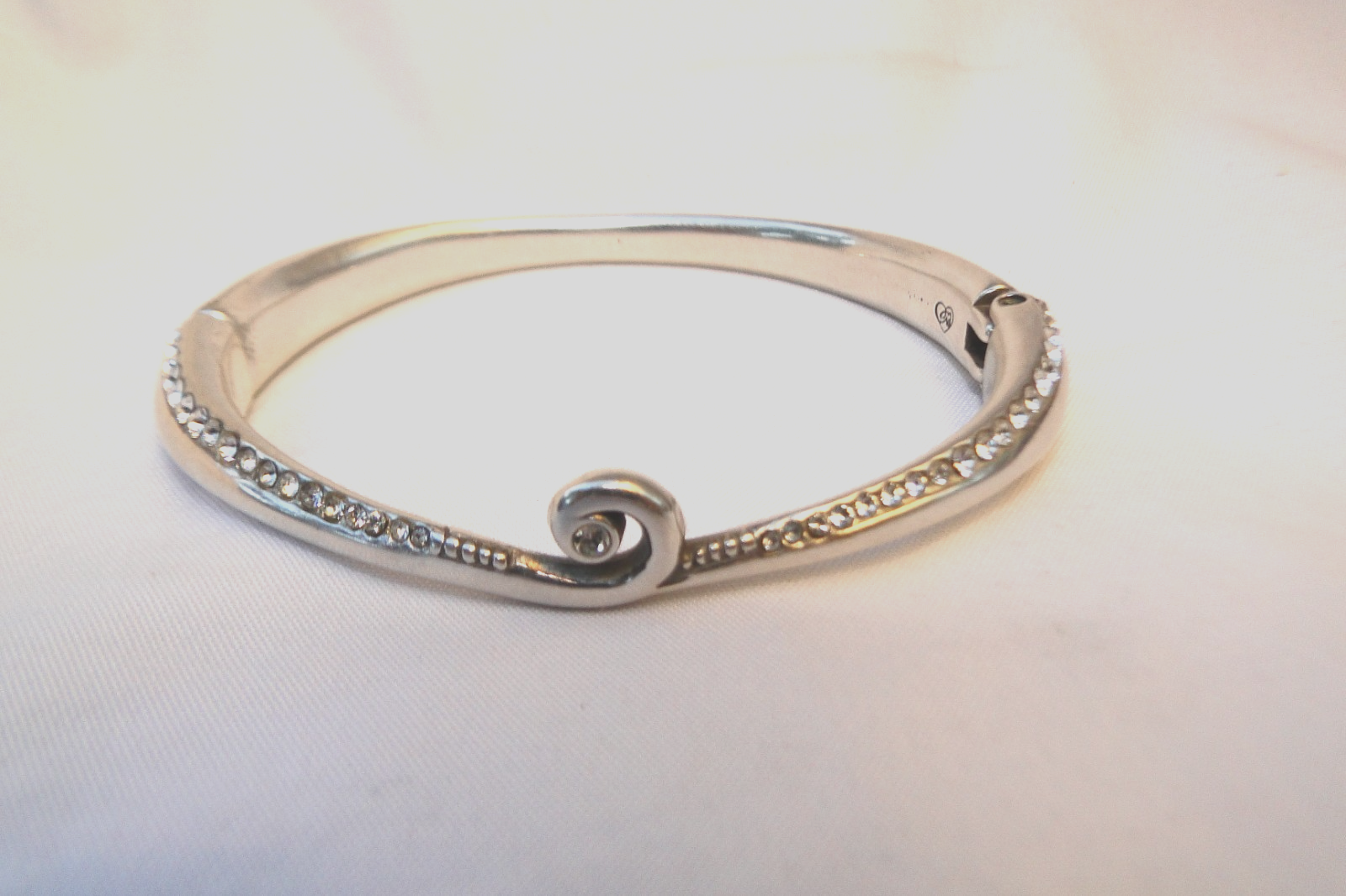 Brighton Crystal Breeze Silver & Crystal Hinged Bracelet