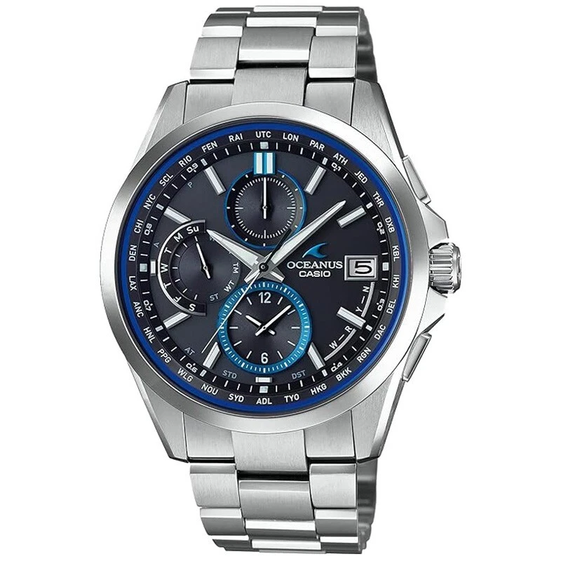 Casio Oceanus OCW-T2600-1AJF esfera negra titanio radio solar reloj para hombres Japón NUEVO