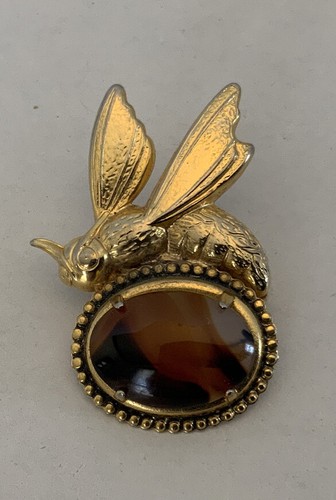 Vintage “Honeybee with Pendant” Brooch