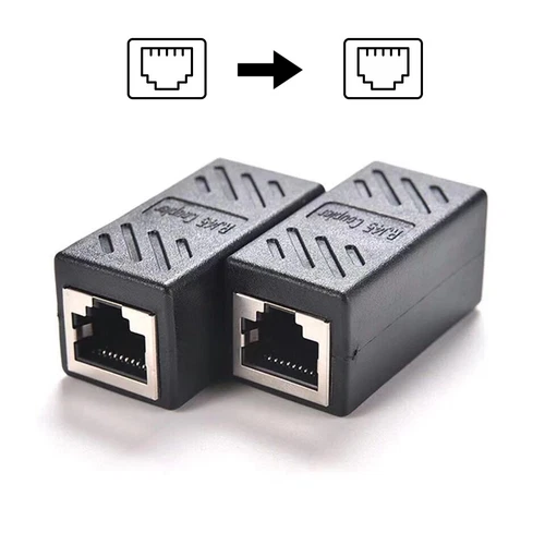 2x RJ45 Kupplung Cat7 LAN Verbinder für Verlängerung Modul Kabel Cat7 Cat6A Cat6 - Bild 1 von 9