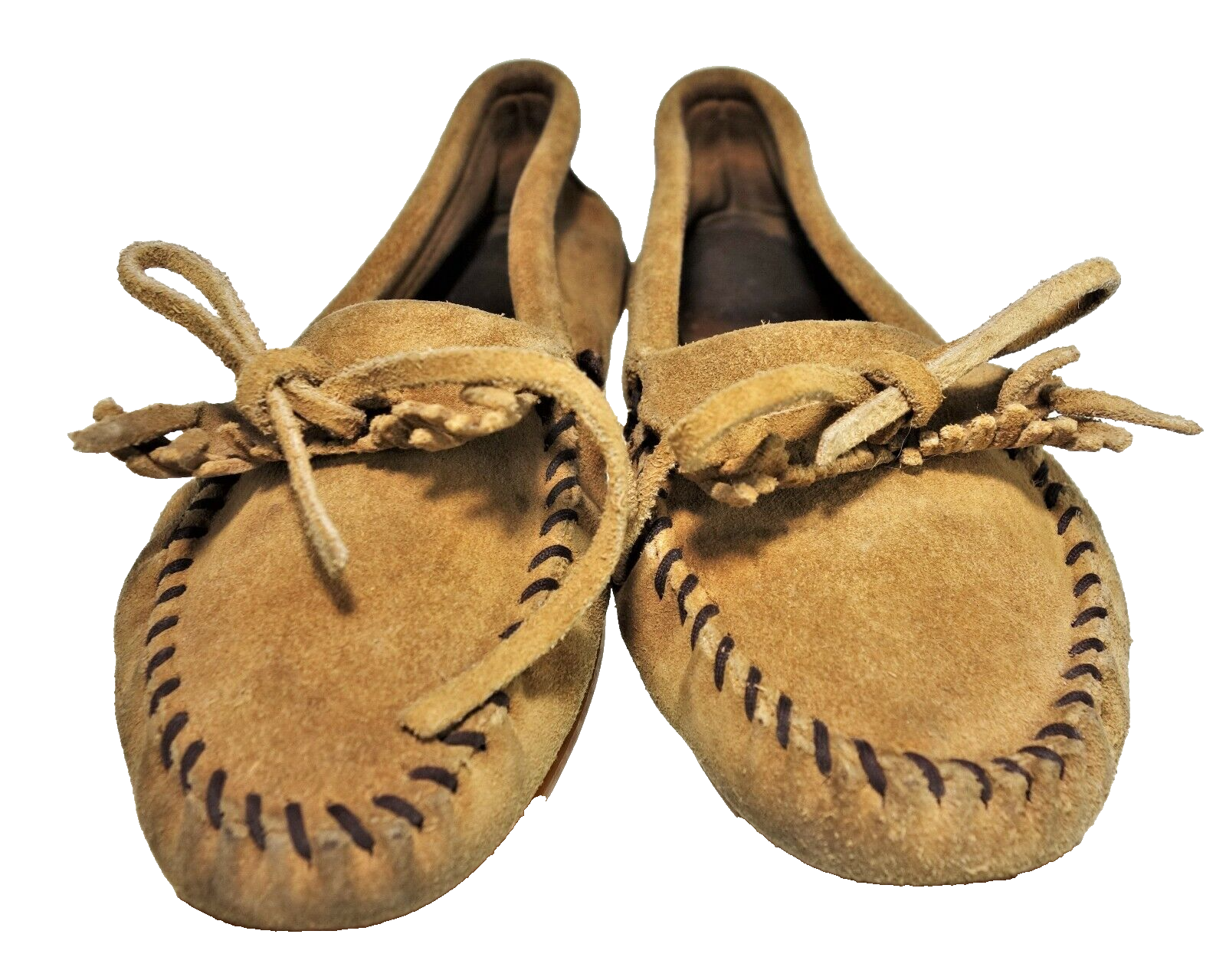 SAOLA Mocassino 8 Minnetonka marrone scamosciato kilty mocassino slip on suola rigida mocassino nativo