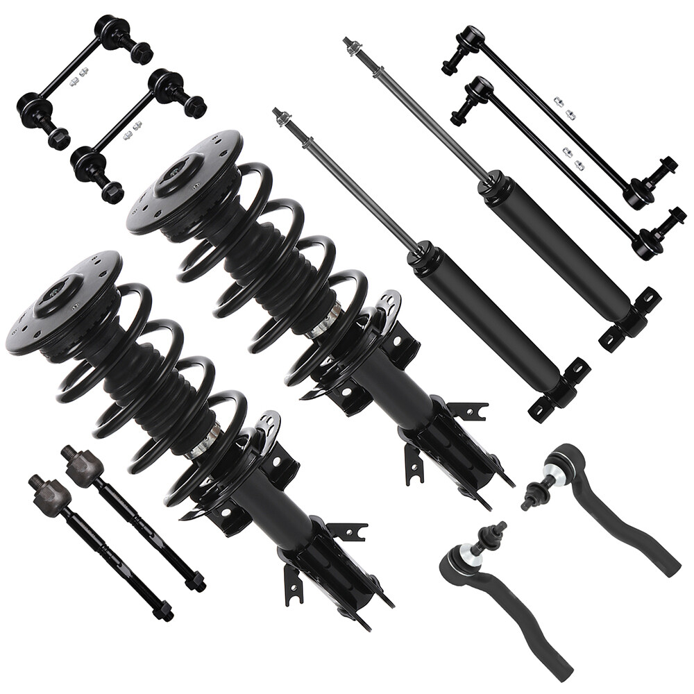 2013-2018 Ford Fusion Front Struts Spring Shocks Sway Bars Tie Rods Set