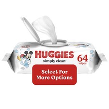 Huggies Simply Clean Unscented Baby Wipes, 1 Pack, 64 Total Ct Select for More