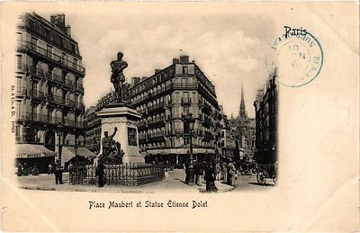 CPA Paris 5e-Place Maubert et Statue Étienne Dolet (323889)