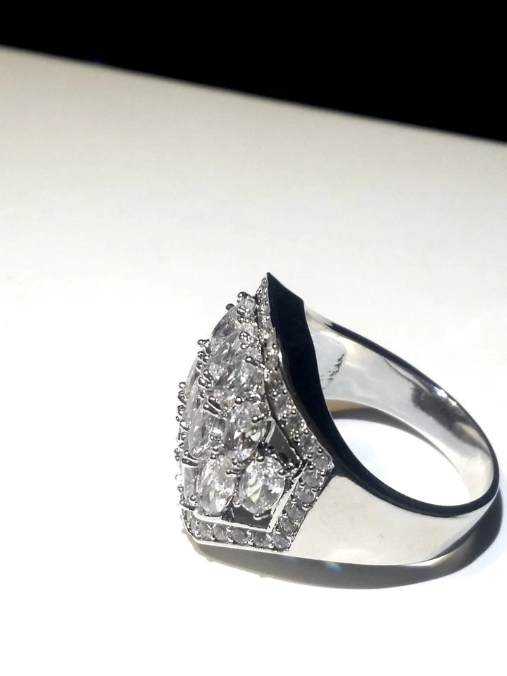 Anello Donna Oro Bianco Rod. CRISTALLI SWAROVSKI ORIGINALI NEW 2025 Ragazza moda - Immagine 4 di 4