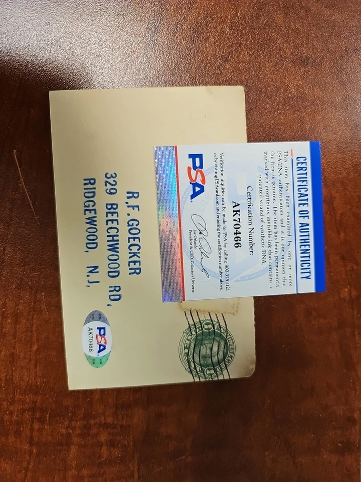 Cass Michaels Red Sox Signed Index Card Signature Vintage Auto PSA COA AK70466 - Image 3 of 3