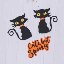 Halloween Black Cats Cute but Spooky Metal Cutting Dies Scrapbooking Card Craft
