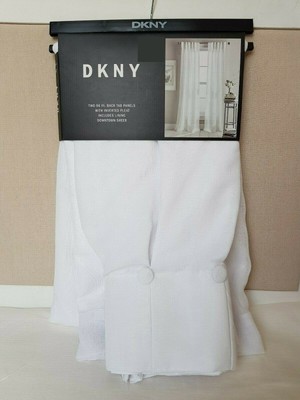 Amazon Com Dkny Paradox Pencil Pleat Sheer Window Curtain Panel Pair Home Kitchen