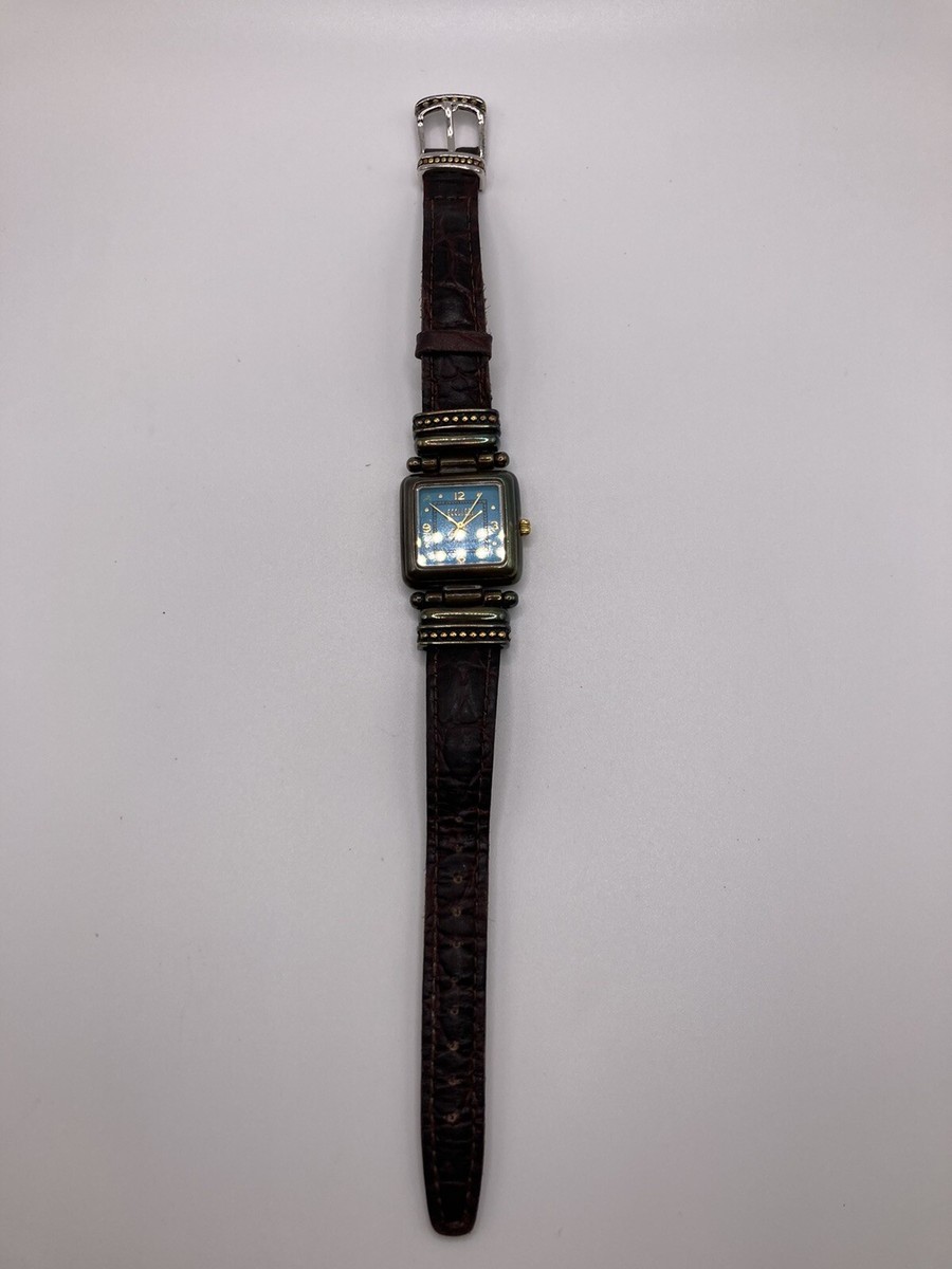 Ecclissi Sterling Silver 925 Ladies Turquoise Dial Brown  display picture 3