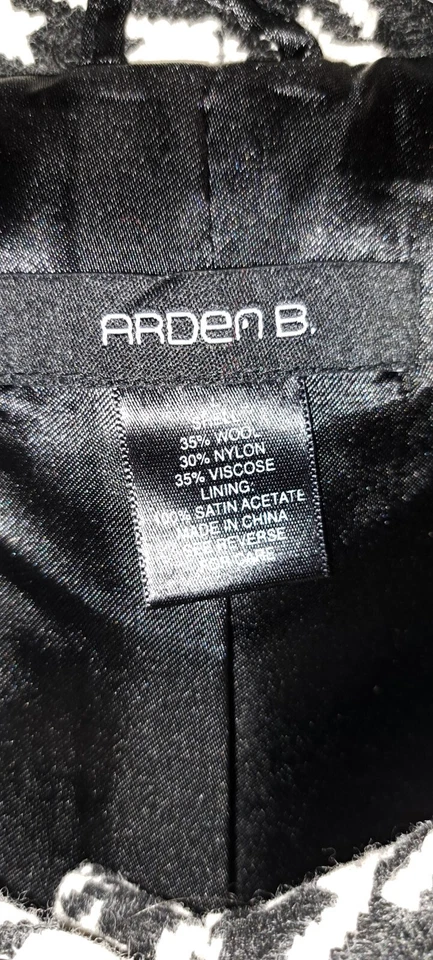 Ladies Arden B. HOUNDSTOOTH Shawl Poncho Cape Lined Elegant Wool Viscose LRG - Image 3 of 4