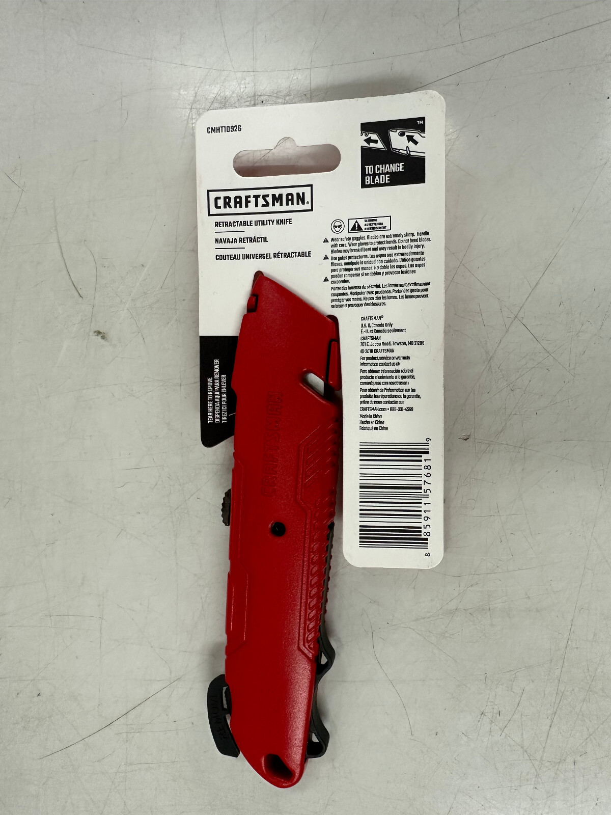 (2) CRAFTSMAN Utility Knife, 3 Blades, Retractable, 3/4 in. (CMHT10926)