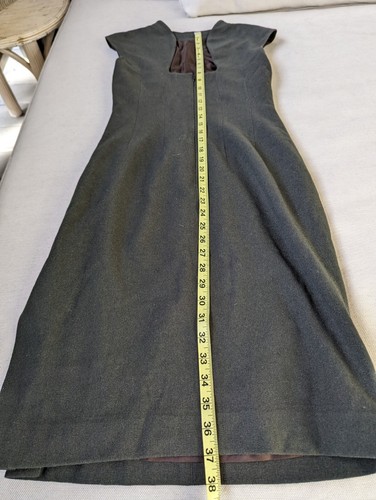 Charles Chang-Lima High Neckline Plunge Back Slit Sleeveless Dress Wool Silk 2 S - Picture 11 of 16