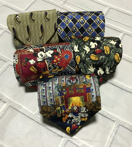 Lot of 5 Mickey Mouse Disney Ties 100% Silk