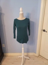 Loft Size Xsmall Blouse Womens Green Top With Pockets 