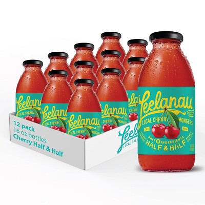 Leelanau Cherry Half & Half(Cherry Lemonade & Iced Tea), Twelve 16 Oz Bottles