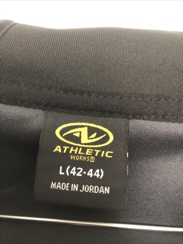 Men's Athletic Works Fusion Knit Hooded Jacket Lightweight Black/Gray Size L - Picture 3 of 4