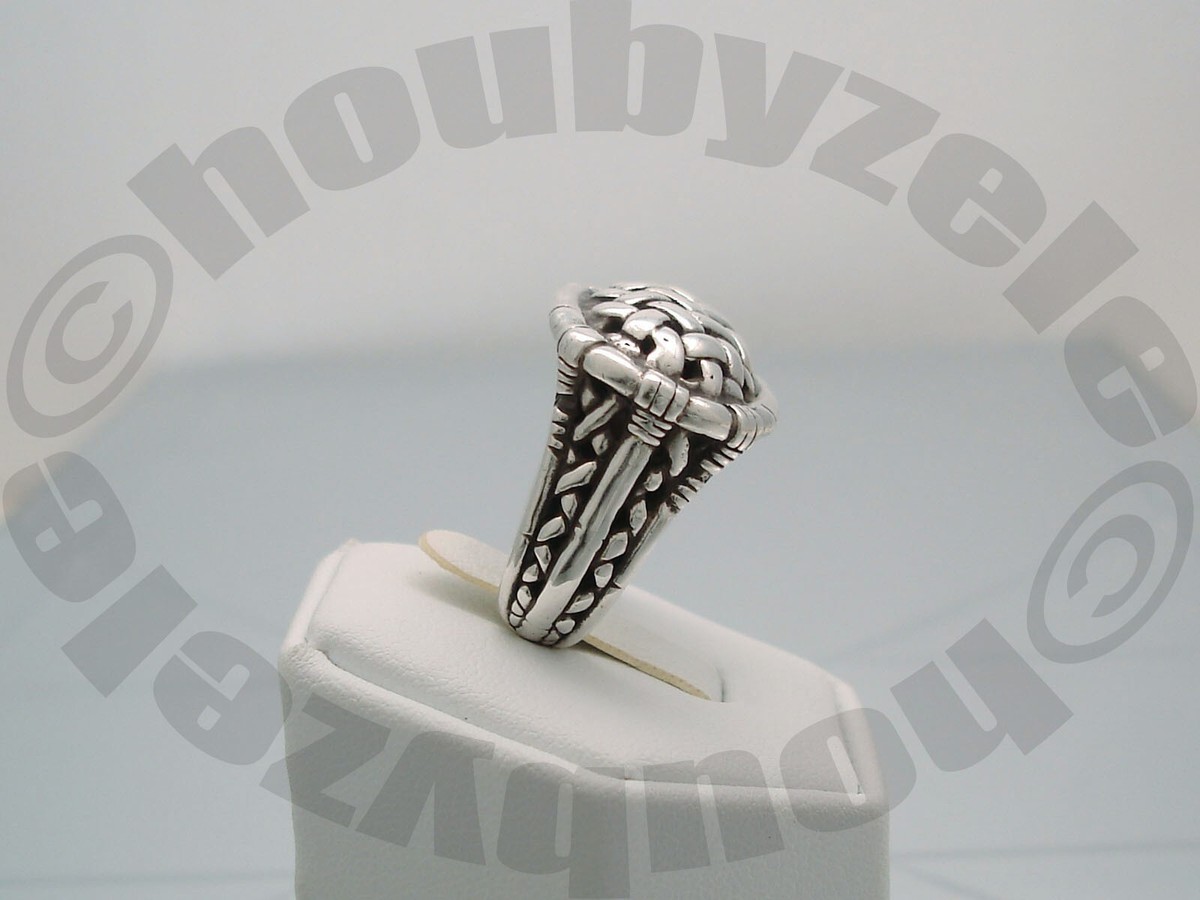 JOHN HARDY Sterling Vintage Woven Lattice Bamboo e/w Ring Sz JOHN HARDY Sterling Vintage Woven Lattice Bamboo e/w Ring Sz
