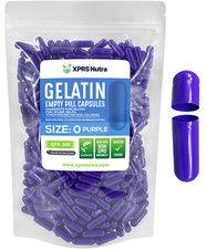 Size 0 Purple Empty Gelatin Capsules Gelcaps Pills Kosher Caps