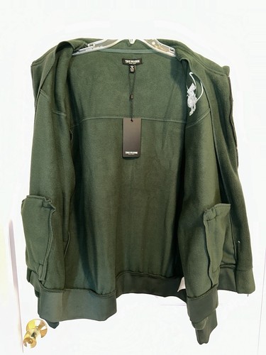 $199 True Religion Western Varsity Green Fleece Jacket / Men’s XL / NWT - Picture 3 of 6