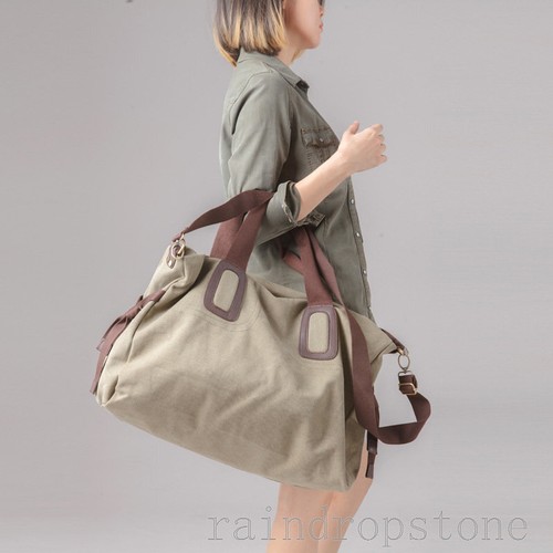 Damen Canvas Kuriertasche Schulter Reisen Einkaufen Freizeit Handtasche große große Tasche - Bild 9 von 24