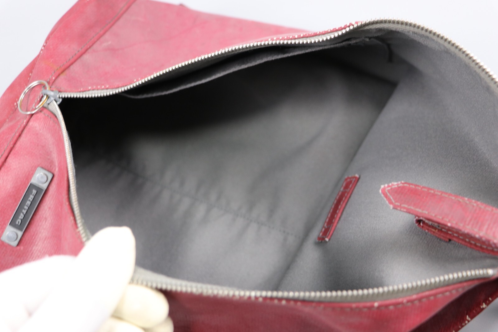 FREITAG R123 Woolf Burgundy Used PVC Back Pack Sholder Bag Size Medium image 10