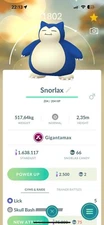 Pokémon Go ✨ Shiny Gmax Snorlax ✨ Mini PTC 1-3mil Stardust ✨ Read Description