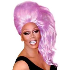 RuPaul Lavender Purple Bouffantastic Wig Halloween Costume Adult Fake Hair Drag