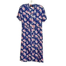 Vintage 80s Jenny Buchanan Floral Cottagecore Midi Dress Size 10P Phobe Buffay
