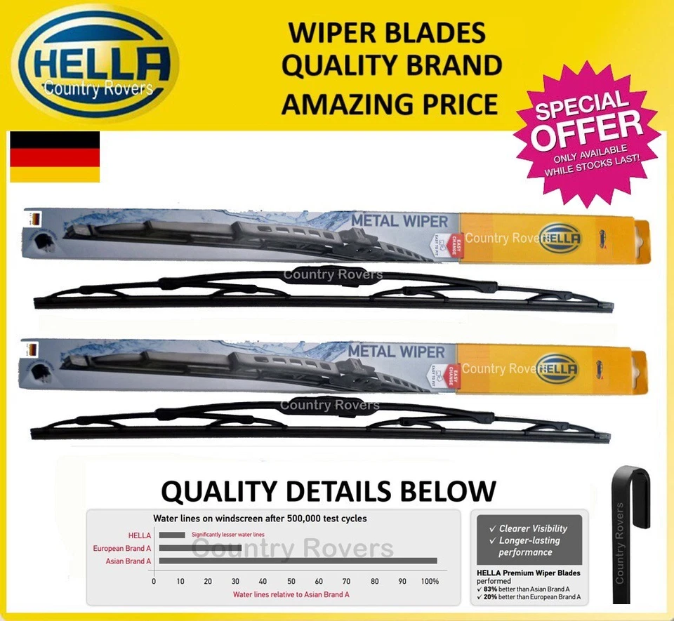 LAND ROVER DISCOVERY 1 LIMPIAPARABRISAS 1989 A 1998 MARCA CALIDAD HELLA 18" 18" 13" Foto 2 de 4