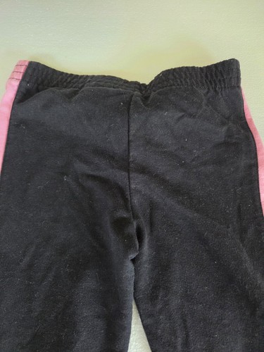 Disney Princess Girls Black Sweatpants Pink White Striped Size 4T Comfortable - Picture 7 of 8