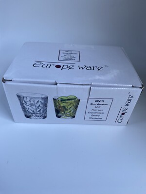 Europe Ware 6PCS Shot Glasses, 2 Oz Premium Crystal Clear Quality Glassware