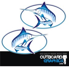 Pair of full colour Bayliner Trophy Marlin stickers/decals