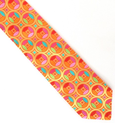 ROBERT TALBOTT BOC, STUNNING MULTICOLOR 'LARGE CIRCULAR SEGMENTS' TIE, FREEPOST - Picture 3 of 5