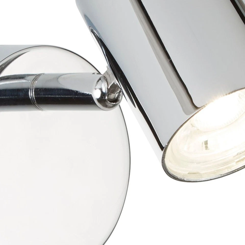 Plafoniera Contemporanea Rollo Acciaio Cromo Vetro Trasparente Led 4,3W 3000K - Immagine 4 di 4