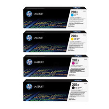 HP 201X 4 Colour High Yield Toner Set Black, Cyan, Magneta, Yellow Sealed Box  