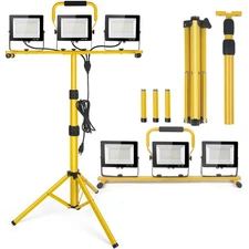 21000Lumen LED Work Lights with Stand - 3 Head Portable Work Light on Stand -...