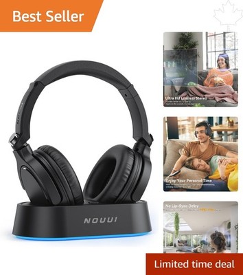 Ultra-Low Latency Wireless Headphones for Seniors - Sound Isolation, 30M Range