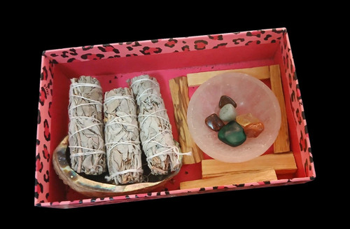Smudging Set w/ Chakra Crystal Stones Gift Box