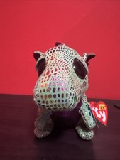 TY Beanie Boos Cinder Dragon Plush Stuffed Toy Green Purple Rainbow 6 Inch 2015