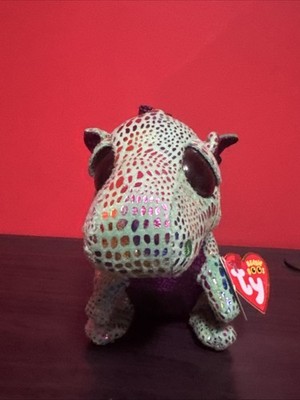 TY Beanie Boos Cinder Dragon Plush Stuffed Toy Green Purple Rainbow 6 Inch 2015