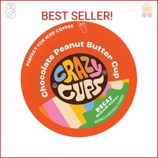 Crazy Cups Decaf Flavored Coffee Pods, Decaf Chocolate Peanut Butter Cup, Deffin
