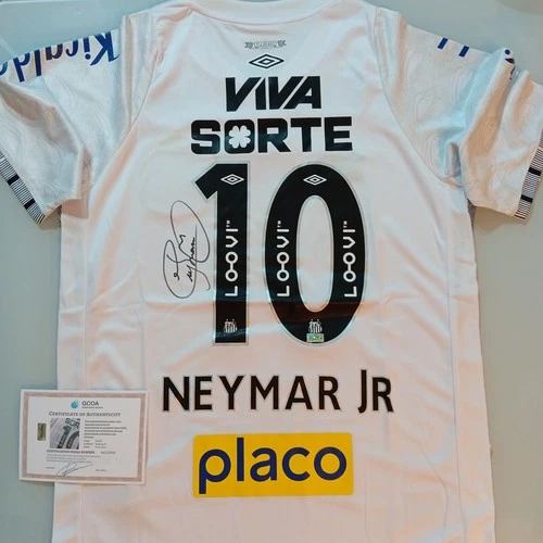 Neymar Jr. Signed Autographed Santos FC Soccer Jersey with COA