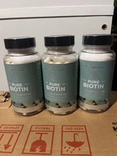 EU Natural Pure Biotin 5000 mcg – 3 Bottles (360 Capsules) Hair Skin Nail Growth