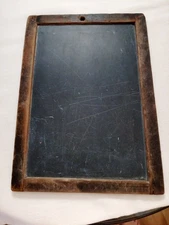 Primitive Antique Wood Frame Two-Sided 14x10 inch Slate Black/Chalk Board