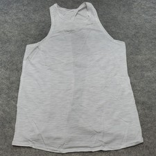 Lululemon Shirt Women's Size 6 Gray/White Tank Top Racerback Open/Tie Back