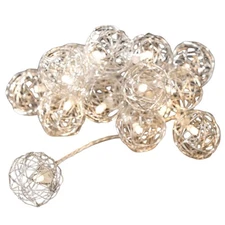 Elegani 10 LED Wire Ball String Light – 3ft Flexible Silver Copper Wire 12" Lead