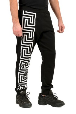 Versace Men's Black Mitchel Fit Greeca Print Sweat Pants US L IT