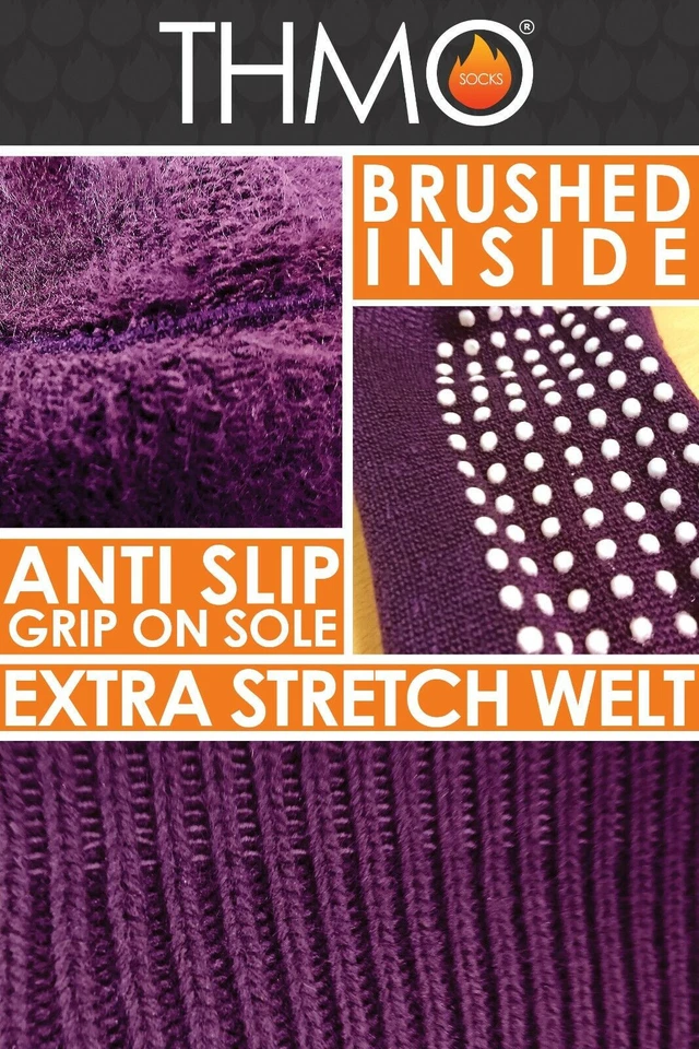 THMO - Calcetines antideslizantes de lana esponjosa interior cálida pinza térmica para damas Foto 2 de 4