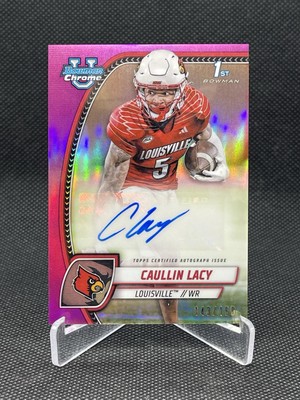 Caullin Lacy 2024 Bowman Chrome University Auto #PA-CLA Fuchsia Refractor #/150